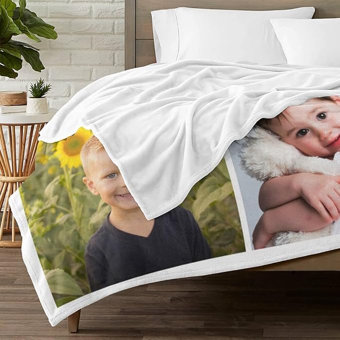 inkArts Custom Blanket with Photo, Personalized Blanket, Customized Photo Blankets, Customizable Picture Blankets, Personalized Photo Gifts for Kid Baby Girl Boy Pet