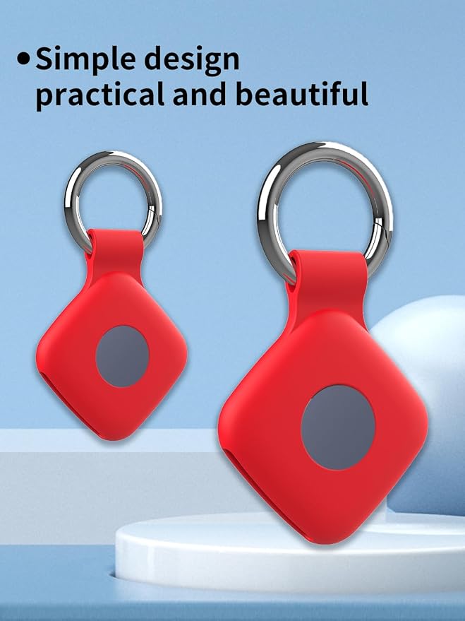 Case for UGREEN Tracker Tags, Shockproof Silicone Cover. | Shockproof & anti - slip, protects against scratches. Precise cutouts ensure full functionality. Red(2 Pack).