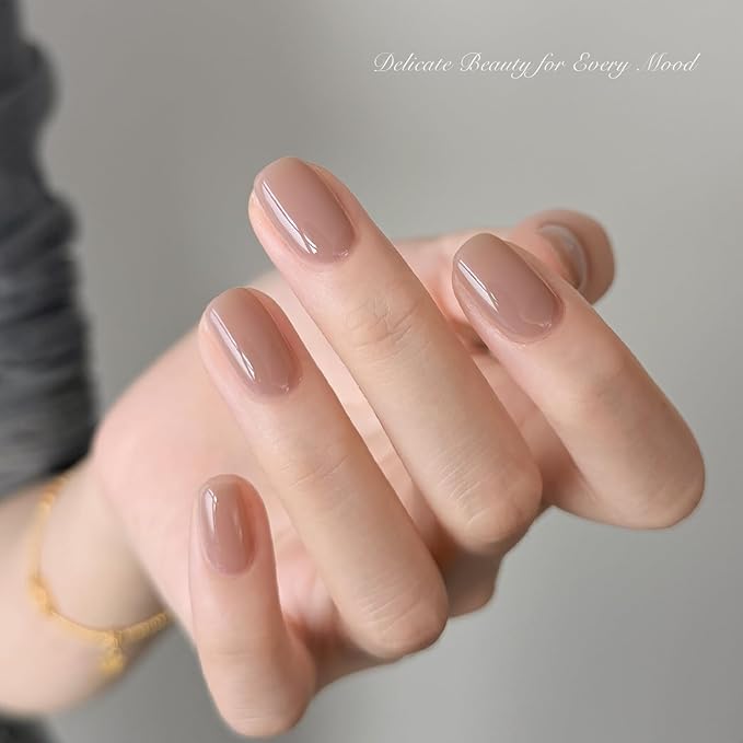 GAOY Nude Jelly Gel Nail Polish, 16ml Sheer Translucent Netural Soak Off Gel Polish, UV Light Cure for Nail Art DIY at Home, 3156 Misty Nude