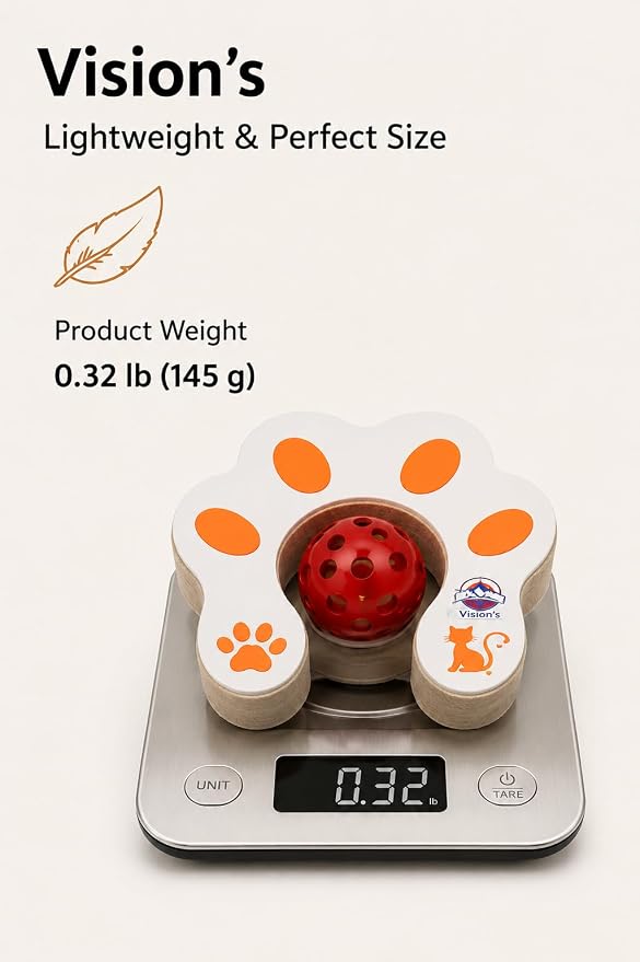 Vision's Cat Toy, Magic Organ Cat Interactive Scratcher Cardboard with Bell Ball, Foldable & Changeable Accordion Shape Exercise Anxiety Relief Toy for Indoor Cats(1PCS)
