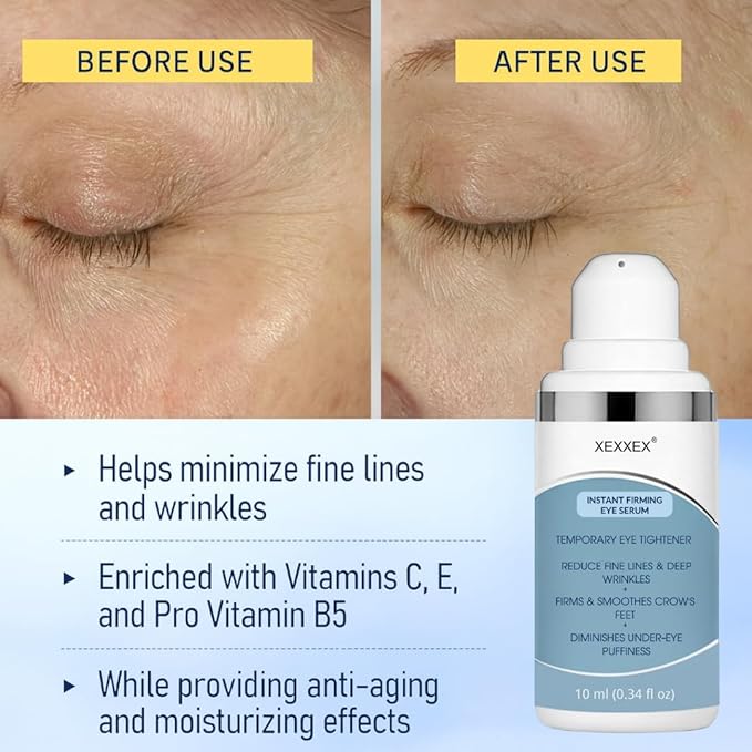 Instant Firming Eye Serum– Instantly Visibly Reduces Under Eye Bags And Wrinkles, Fine Lines, Crow's Feet, Dark Circles – Pump (Scented)