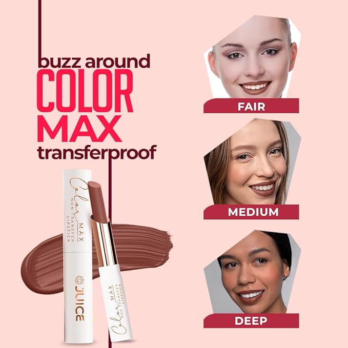 JUICE Color Max-The Max Performing Power Lipstick With Goodness Of Bio Retinol, Transfer-Proof Long Lasting Cocoa Kiss - M02 2.3 G Pack Of 1