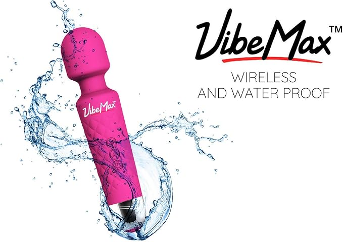 VibeMax Rechargeable Personal Massager - Powerful Multi Speed Vibration - Whisper Quiet - Waterproof - for Muscle Tension Relief - Pink