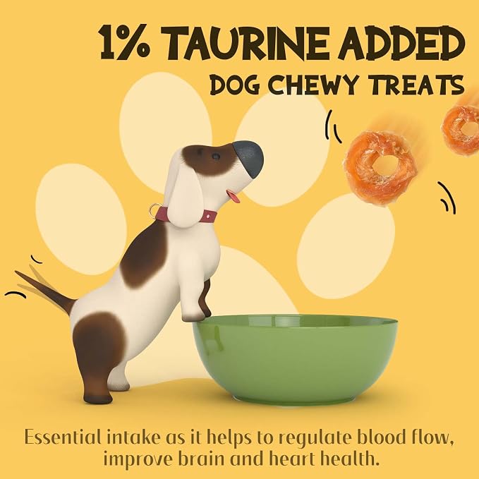 Chicken Jerky Dog Treats, Chicken Rings, Training Treats for Dogs, Natural Dog Jerky Treats