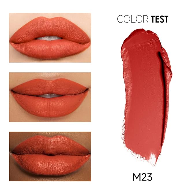 CARSLAN Matte Lipstick Hydrating Lip Color Makeup, Highly Pigmented Lipstick with Moisturizing Formula, Lightweight, Smooth, M23