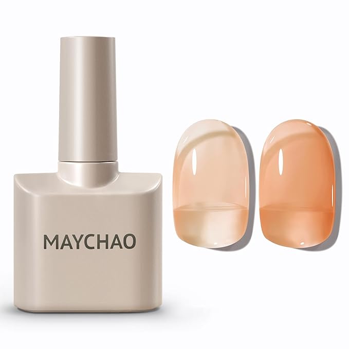 MAYCHAO Jelly Gel Nail Polish -15ML Glaze Jelly Gel Polish Soak Off UV LED Sheer Lucite Nail Polish for DIY Manicure Home Salon Nail Art, 0.5 OZ