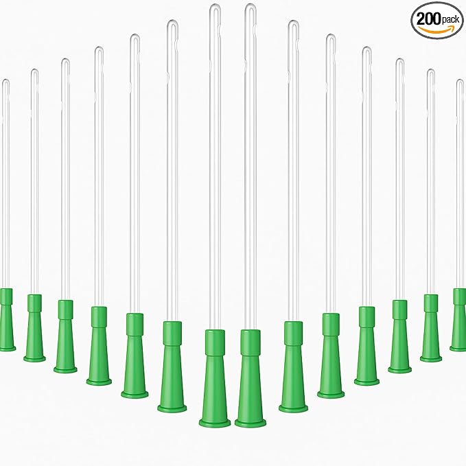 Nuanchu PVC Replacement Tubings Supplies Tubes Kit Clear Replacements Hose with Flexible Rounded End for Smooth Insert(14 FR,200 Pieces)