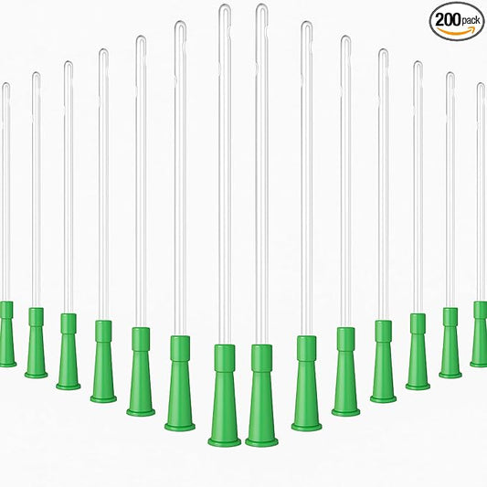 Nuanchu PVC Replacement Tubings Supplies Tubes Kit Clear Replacements Hose with Flexible Rounded End for Smooth Insert(14 FR,200 Pieces)