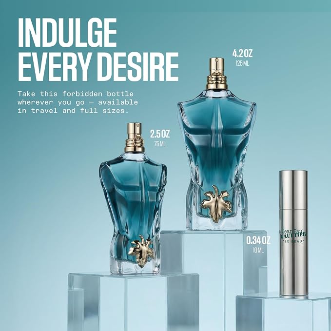 Jean Paul Gaultier Le Beau Eau de Toilette for Men - Long Lasting Addictive Aromatic Woody Mens Cologne with Bergamot, Coconut Wood & Tonka Bean - Designer Fragrance Spray, 4.2 oz