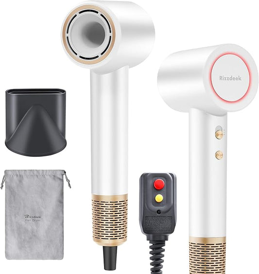 Fast Drying Hair Dryer, 110,000 RPM High-Speed 300M Negative Ions Brushless Blow Dryer for Shine & Frizz-Free Hair, Intelligent Thermo-Control, Lightweight Quiet Dryer with Magnetic Nozzle