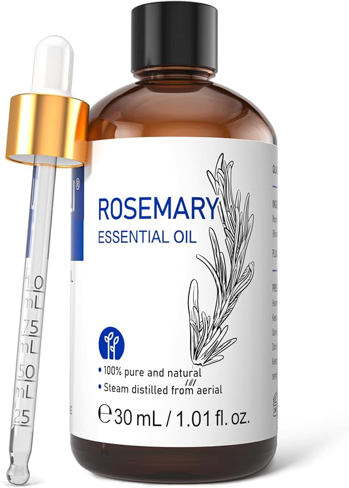 HIQILI Rosemary Essential Oil, Add to Shampoo & Conditioner - 1 Fl Oz | Add to Diffuser for a Refreshing Atmosphere, Blend Into DIY Candles and Sprays for an Uplifting Scent —30mL / 1.01 fl oz