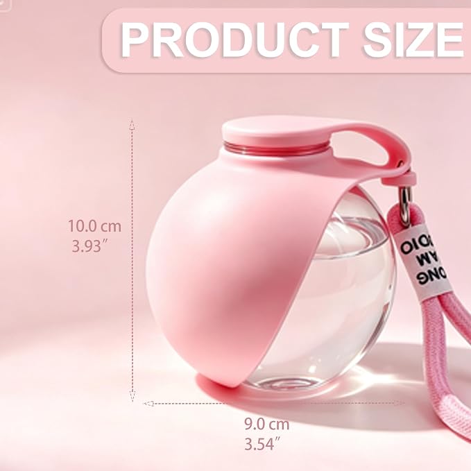 Dog Water Bottle Portable, 2in1 Round Dog Water Bowl PET 10oz