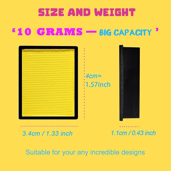 Bowitzki 10g Split Cake Face Paint Professional For Adults One Stroke Split Cake Non Toxic Rainbow Flora Dolphin Unicorn Flame Body Paint Makeup (Yellow)