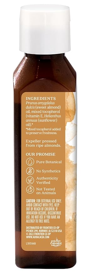 Aura Cacia Sweet Almond Skin Care Oil, 4 Oz (Pack of 1)