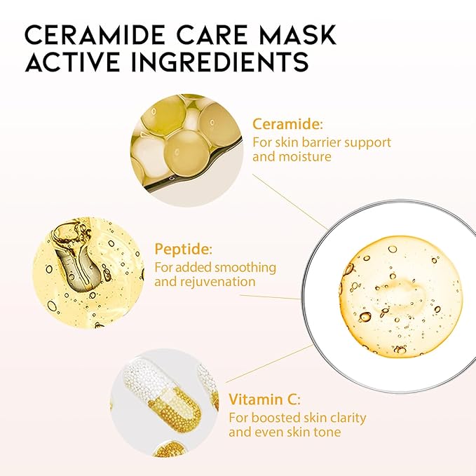 Hydrating Soothing Sheet Masks Gift Set for Skincare, Korean Vegan Sheet Mask for Dry, Sensitive Skin, Calming, Smoothing, Brightening, Collagen, Ceramide, Cica, Hyaluronic Acid 30EA