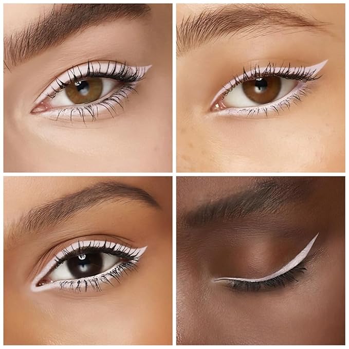 evpct Pastel Pink Long Wear Gel Eyeliner Pencils for Women, Pink White Eye Liner Pencil Pen Makeup Glide Smooth, Eye Liner Waterproof Smudge Proof, Cream Eyeliner Lipstick Set, delineador de ojos