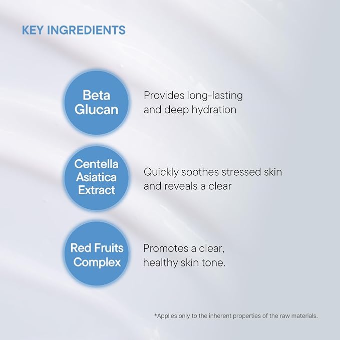 IUNIK Beta-Glucan Vegan Lightweight Non-Sticky Deep Moisture Watery Cream Lotion Daily Moisturizer Quick Absorption Dry Mature Sensitive Fine lines Skin Naturally-Derived Centella Vitamin Korean