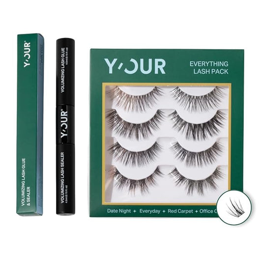 Y’OUR Luxury Lashes Duo | Reusable Lash Cluster with Long-Lasting Lash Glue | Lightweight, Cruelty-Free, Comfortable 4–7 Day Wear | Salon-Quality DIY Lash Extensions at Home for Every Eye Shape