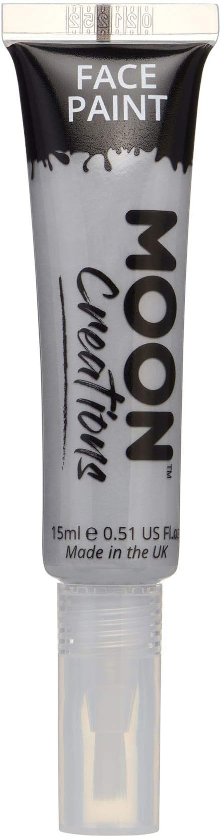 Face & Body Paint with Brush Applicator by Moon Creations - 0.50fl oz - Grey