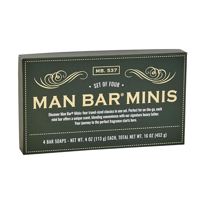 San Francisco Soap Co Man Bar Minis 4-Piece Gift Set - No Harmful Chemicals - Good for All Skin Types - Made in the USA