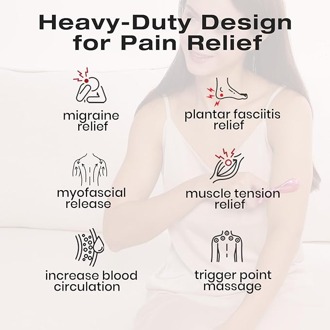 lifechill Trigger Point Massage Tool for Pain Relief Deep Tissue, Gua Sha & Muscle Scraper Tool for Full Body, Thumb Saver Acupressure Tool Relieve Muscle Knots, Christmas Gifts for Women (Pink)