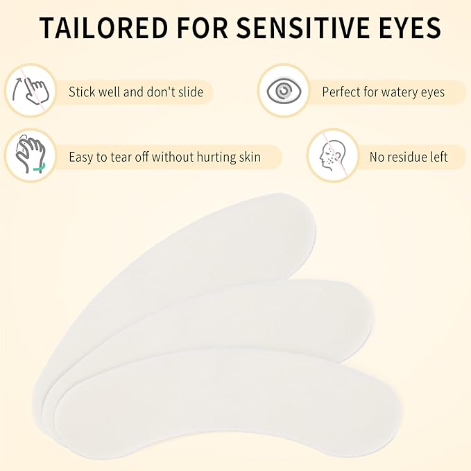 100 PCS Foam Eye Pads for Lash Extensions, Under Eye Pads for Eyelash Extensions, Micro-foam Lash Patches Lint Free, Stick Well, No Tape Needed, Hypoallergenic