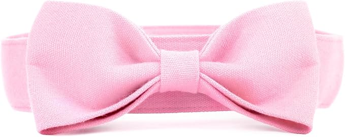 Segarty Dog Bowtie Collar for Neck Girths 12.6-18.1 inch, Adjustable Pink Bowtie Collar, Dog Neck Tie Tuxedo Comfortable Cotton Girl Pets Grooming Accessories for Formal Wedding Holiday Birthday Party