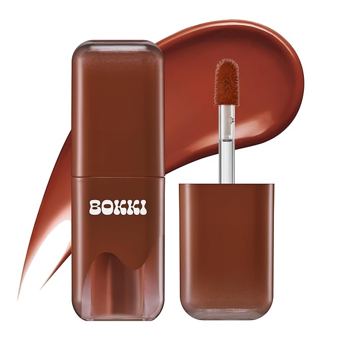 BLACK ROUGE Glow Bokki Tint, GB12 Honey Soy – Korean Lip Tint Inspired by Tteokbokki, Non-Sticky Long-Lasting Lip Stain with Glossy Finish, Cute Stickers – Original Red, Rose, Soy