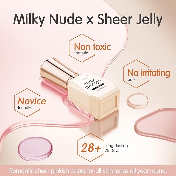 Jelly Nude Gel Nail Polish Set 6 Colors Neutral Sheer Light Pink Purple Gel Polish Kit Translucent Soak off Diy Manicure 2024 New Nail Trend Nail Polish Gift