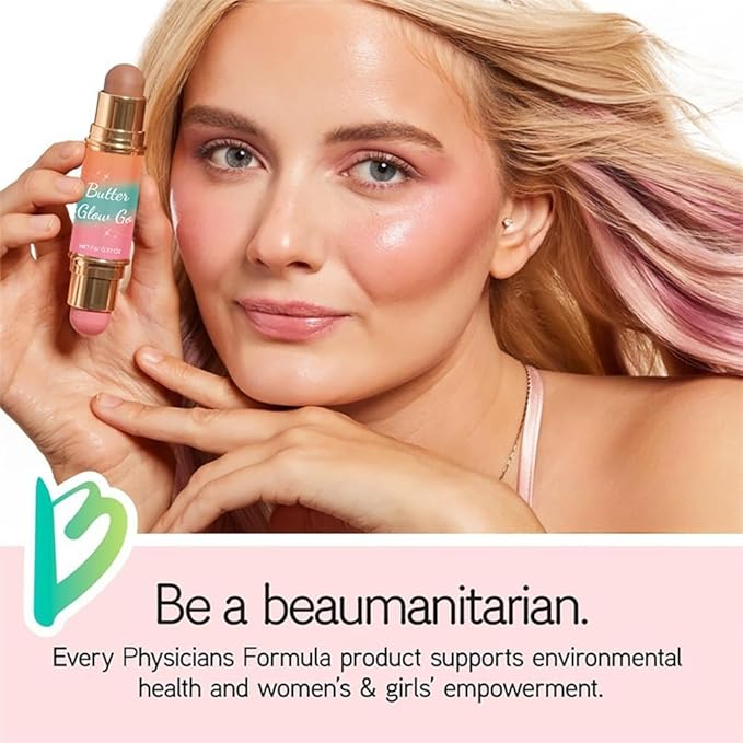 Dual-Ended Blush & Bronzer Stick – 2-in-1 Creamy Contour & Cheek Tint, Hydrating Vegan Multi-Use Makeup for Natural Radiant Finish, Cruelty-Free (Beachy Pink)