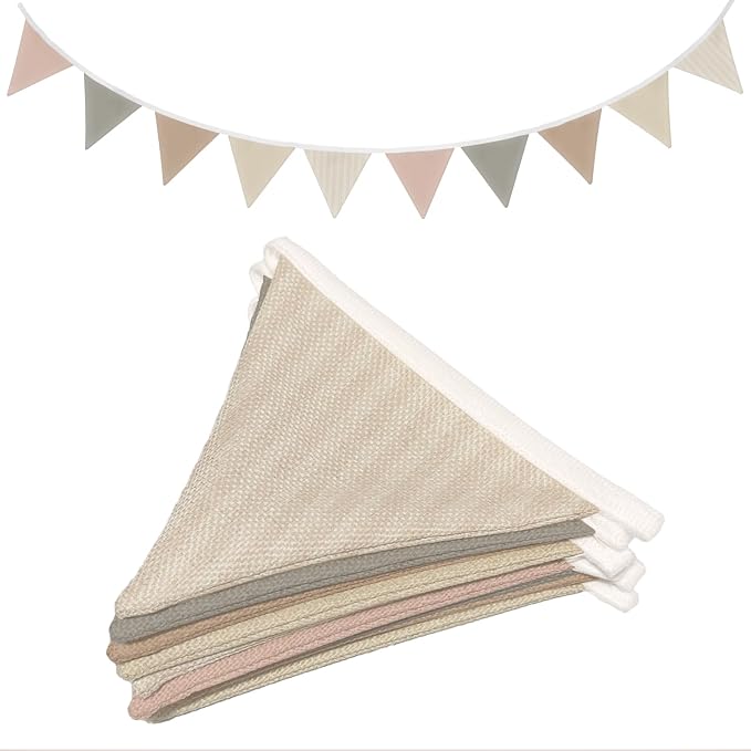 Vintage Girl Room Wall Decor,Boho Toddler GirlRoom Bedroom,Garland Triangle Banners Pink Daisy Flower,11Ft Pennant Banner Bunting Flags Fabric for Baby Shower Birthday Party Wall Art