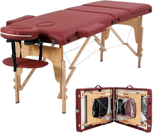BestMassage Massage Bed Portable Massage Table 3 Folding Lash Bed Height Adjustable 24 Inch Wide Spa Table with Non-Woven Bag for Spa Footmassage Facial CareSpa Tattoo