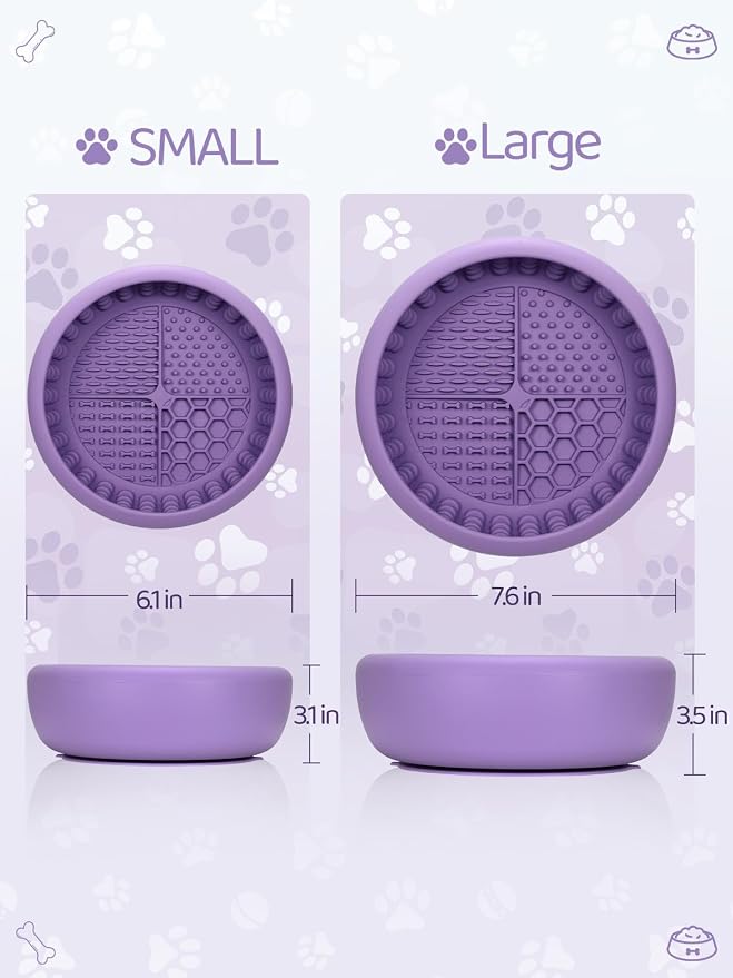Dog Lick Bowl for Large Dogs, Lick Mat, Slow Feeder Lick Bowl with Brush and Scraper,Strong Suction, Freeze Licking Bowl for Anxiety Relief, Enrichment & Distraction, Dishwasher Safe 7.6 * 3.5 inch