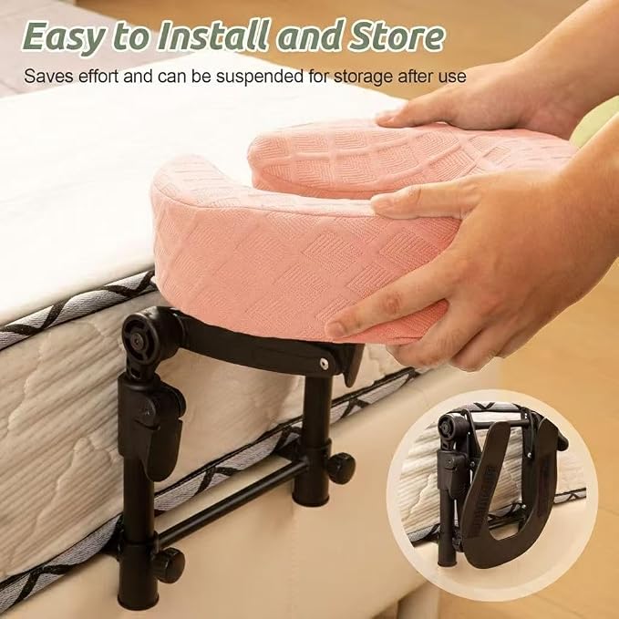 Massage Headrest for Bed, Adjustable Massage Face Cradle at Home, Portable Massage Table Kit for Sleeping Mattress, Face Down Pillow After Eye Surgery (Pink Basic Set)