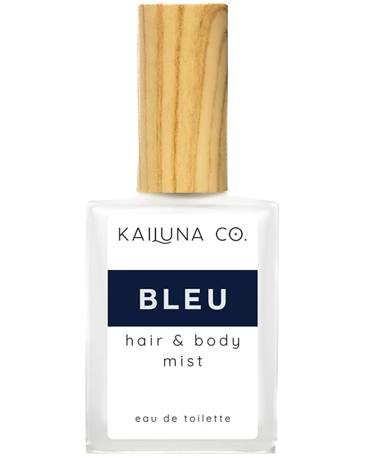 Kailuna Co. Bleu for Men Natural Hair & Body Mist Spray, Pure Essential and Fragrance Oils, Alcohol-Free, Handmade in California, 0.5Fl Oz