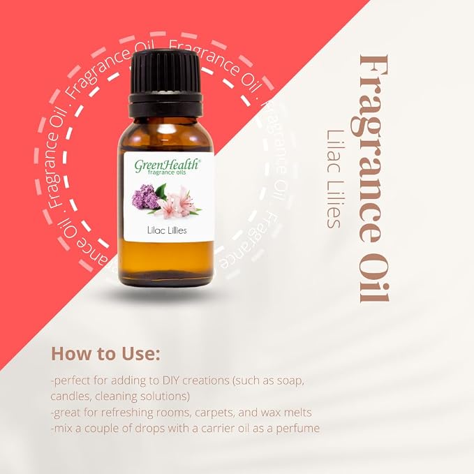 4 fl oz Lilac Lilies Fragrance Oil (Glass Bottle w/Cap) - GreenHealth