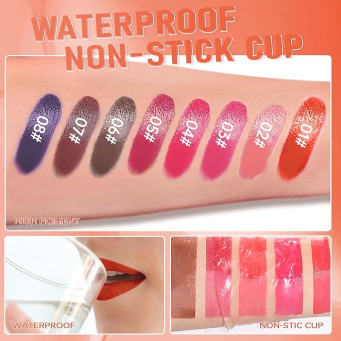 Vibrant Red Coral Peel Off Lip Gloss Tattoo and Lip Oil, Lip Stain Peel Off Masque - Peel Off Lip Tint ,Long Lasting Waterproof Transfer-proof Lip Mask Lip Gloss Peel Off Lip Liner,Stay Lip Makeup 04#