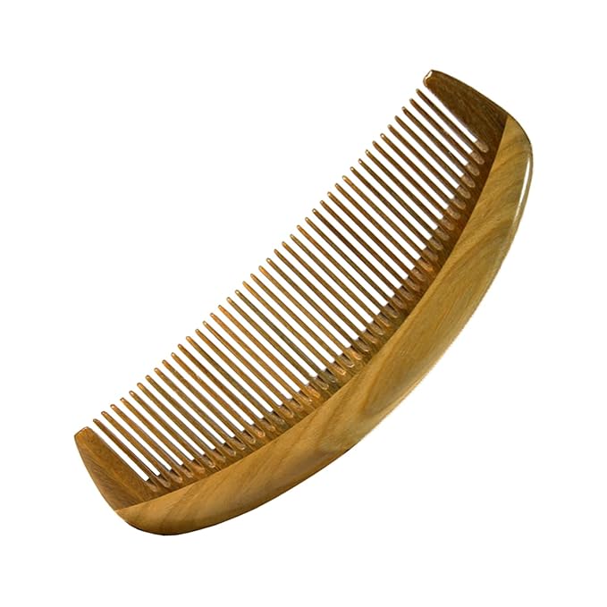 Yuutbiu Green Sandalwood Teasing Hair Comb - Anti Static Fine Tooth Wooden Styling Brush for Smoothing, Detangling & Volumizing Thin/Fine Hair (No Handle)