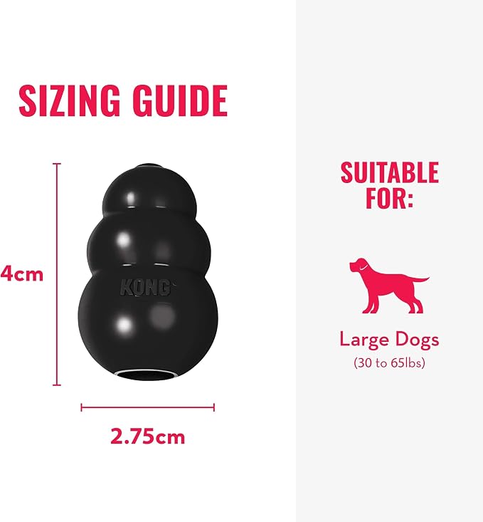 KONG Extreme Dog Toy, Natural Rubber Chew, for Large Dogs (Pack of 2)
