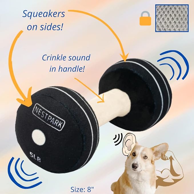 Nestpark Doggy Dumbbell - Funny Dog Toys Fitness Workout Parody Cute Dog Toys (Dumbbell)