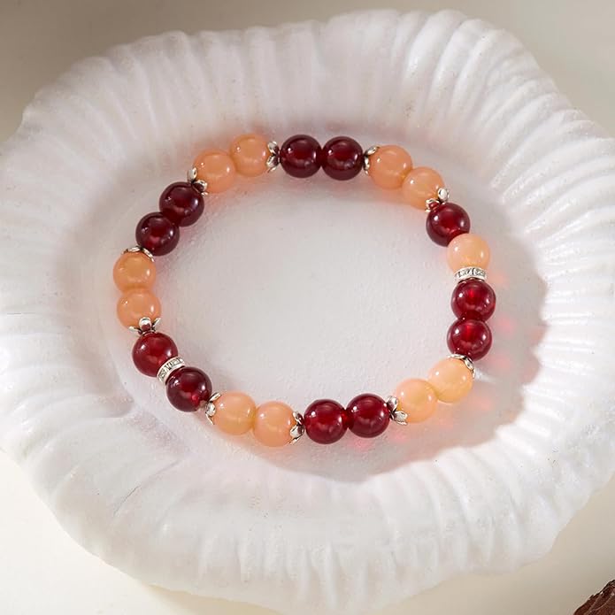 Healing Crystal Bracelet for Women Men Inspirational Bracelet Natural Stone Stretch Bracelet Spiritual Crystal Beads Bracelet Anxiety Relief Jewelry Gifts