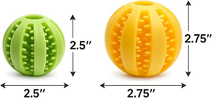 Dog Treat Ball for Small Dogs – Interactive Chew Toy, Teeth Cleaning & Mental Stimulation, Durable Rubber Treat Dispensing Toy