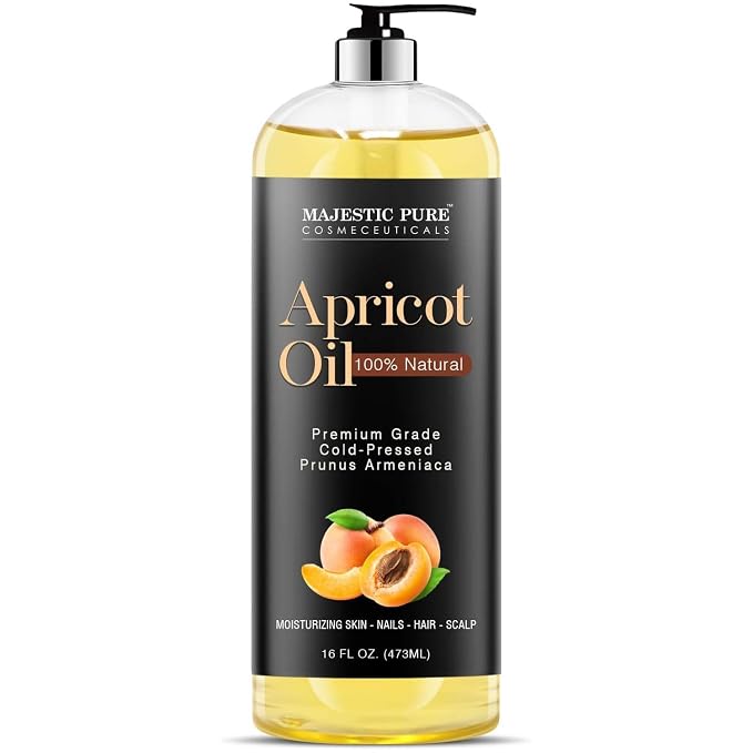 Majestic Pure Lavender Massage Oil 8 fl oz, and Apricot Oil 16 fl oz Bundle