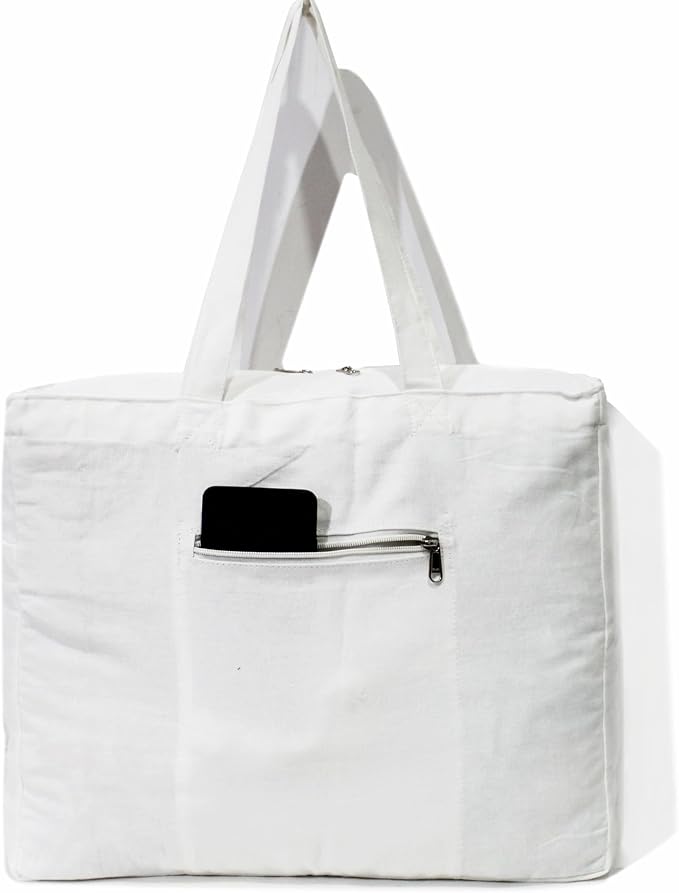 INDIAN CRAFT CASTLE Tote Bag with Yoga Mat Carrier Pocket Carryall Shoulder Bag for Office, Workout, Pilates, Travel, Beach and Gym