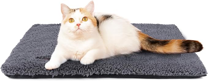 Mora Pets Self Warming Cat Bed Self Heating Cat Dog Mat Pet Pad Extra Warm | Self Heated Cat Bed for Indoor Outdoor Pet House, Removable Washable Cover, Non Slip Bottom, Crinkle-Free, No Plug, 24 x 18
