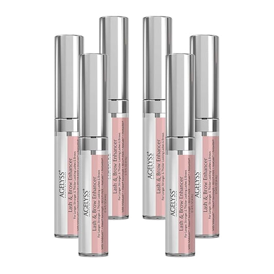 Agelyss Lash & Brow Enhancer - Deep Conditioning - Lash Volume, Brow Boost, Hair Strengthening - Paraben-Free, Cruelty-Free, Vegan - .14 FL OZ - Pack of 6