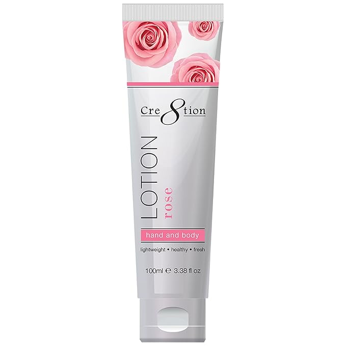 Cre8tion Spa Rose Hand & Body Lotion, Luxurious Lightweight Moisturizer for Silky, Smooth Skin, 3.3 Fl Oz