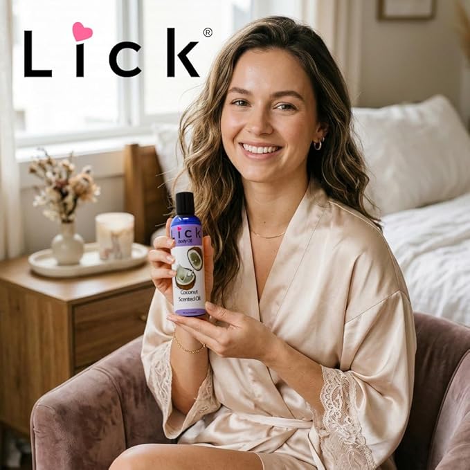 LICK Coconut Tropical Scented Body Oil for Daily Hydration – Lightweight Non-Greasy Formula with Almond Oil & Vitamin E – 4 oz