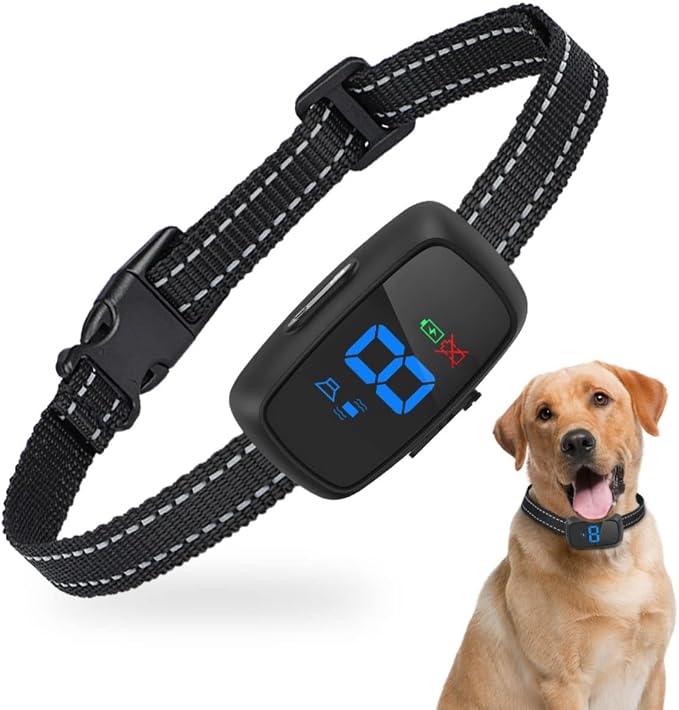 Dog Bark Collar,Rechargeable Smart Barking Collar, Anti Barking Training Collar with Sensitivity Beep Vibration Shock, Bark Shock Collar for Large Medium Small Dogs