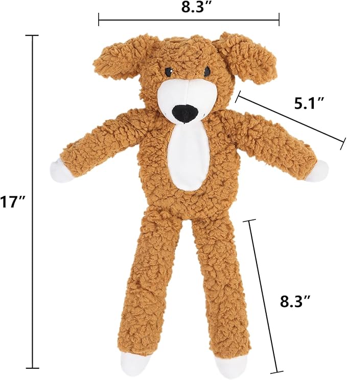 DODODOLA Dog Toys Partial Stuffing Squeaky Teething Chew Toy for Medium Large Dogs